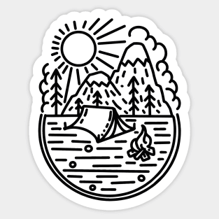 Hiking Camping Lake Life Sticker